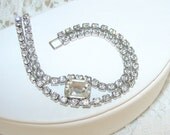 Vintage Rhinestone Bracelet  Wedding Bridal Formal Prom Jewelry