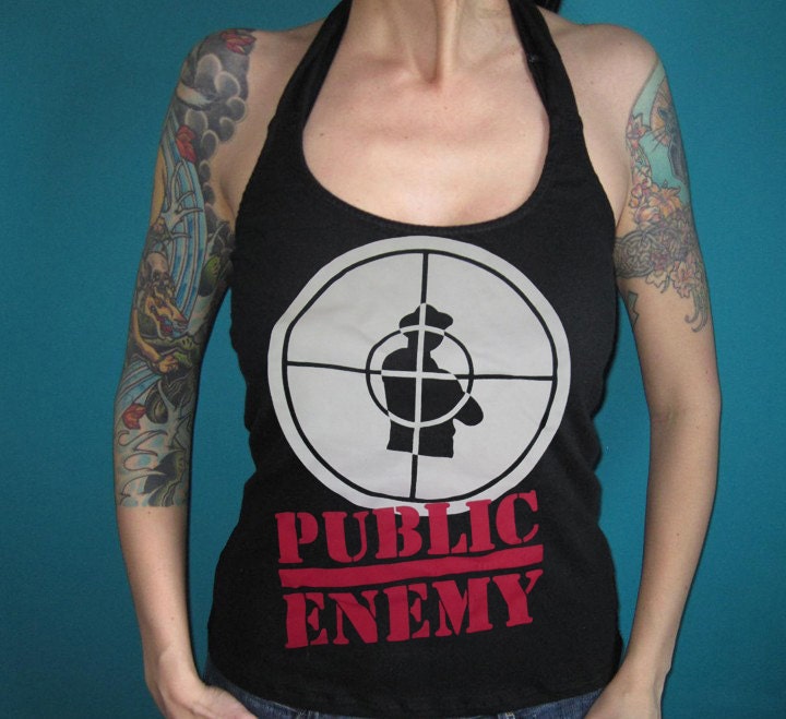 Public Enemy retro shirt halter top Small Medium Large or Extra L