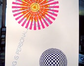 OP ART Poster Screenprint 11x17 Psychedelic Hand-Pulled 5-Color Print