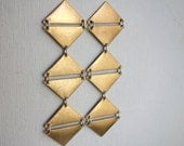 Brass and sterling silver triangle dangles - Double Clusters