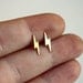 Brass and Sterling Lightning Bolt Studs