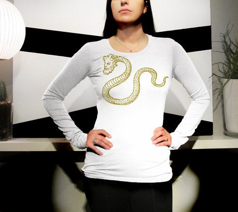 Wmn's Modal-Fine Jersey L/S Top feat. Serpent print