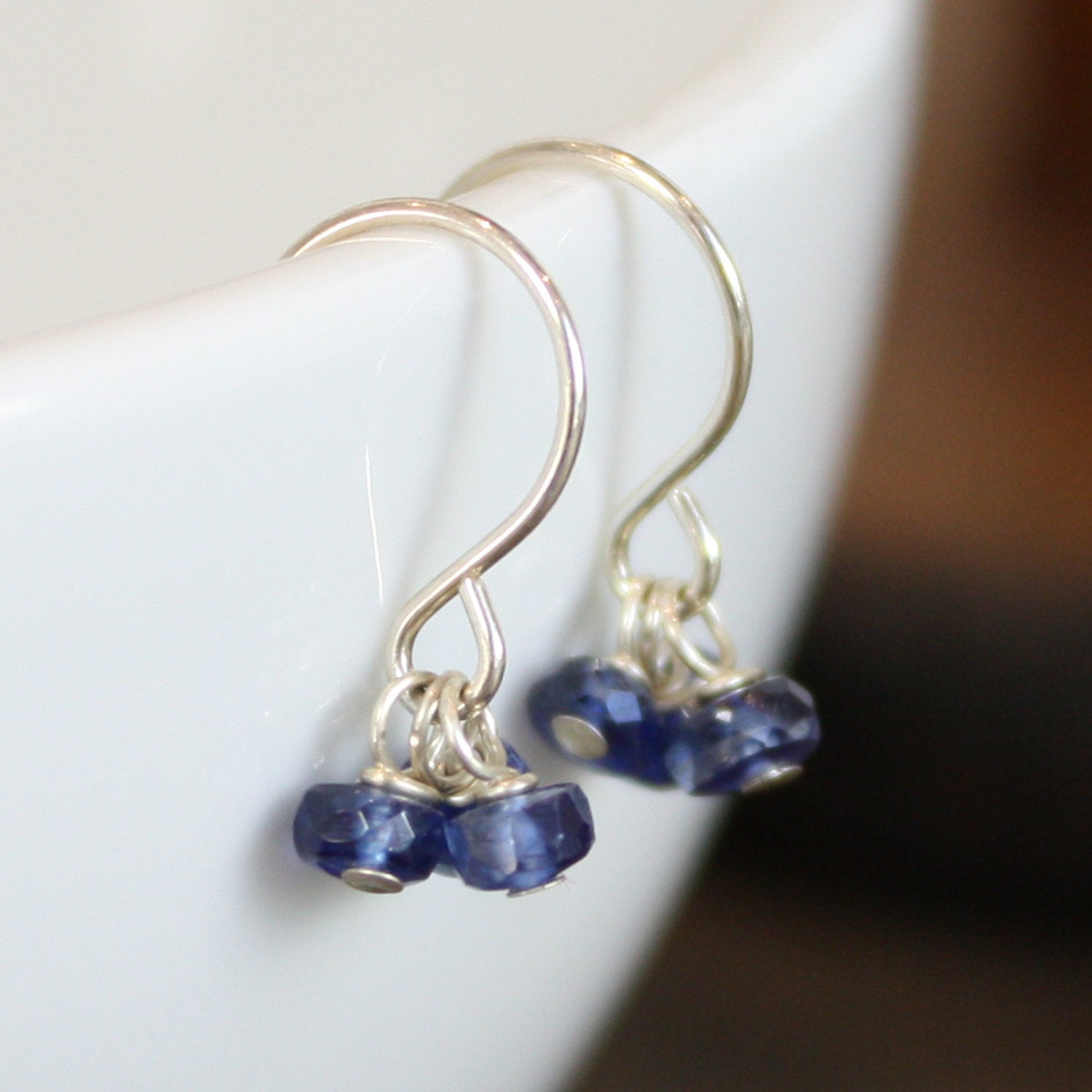 Three-Stone Earrings - Gemstone, Sterling Silver