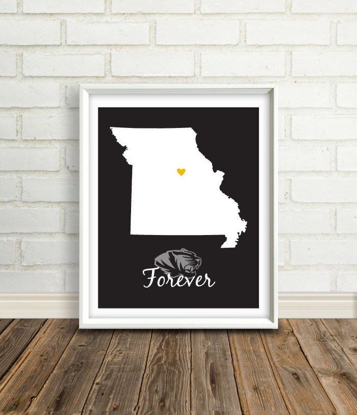 University Mascot Art Print : Personalized  College Design - 8x10 - Any College or University Available - Gift for Him - Alumni