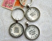 Personalized Keychain - Custom Key Chain - Kid's Names or Custom Location and Date - Men's Keychain
