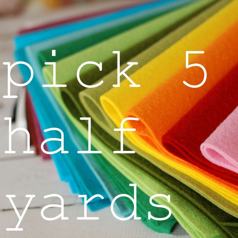 Wool Blend Felt Yardage Choose 5 Half Yards
