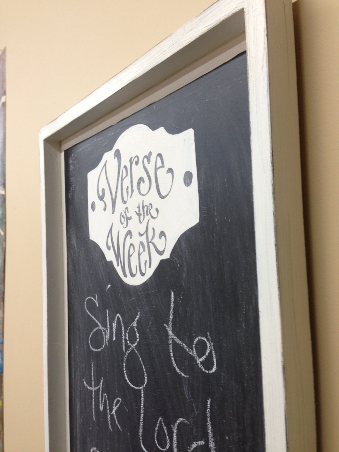 Verse of the Week Chalkboard White ledge frame