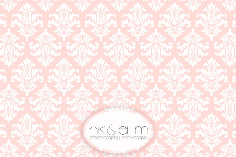 CHEAPEST Backdrops on Etsy 4ft x 3ft, Vinyl Photography Backdrop Damask, Pink Damask Background, Photo Background, "Fancy by Day"