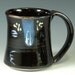 Large pottery Mug (20oz), tenmoku black with blue, perfect for hot chocolate