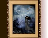 Zodiac Astrology Art Goth Girl Art 8 x 10  Art Print ---  AQUARIUS