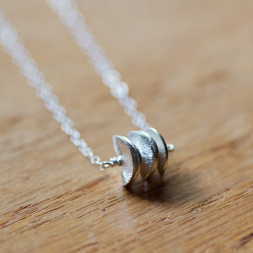 satellites - sterling silver textured necklace by elephantine