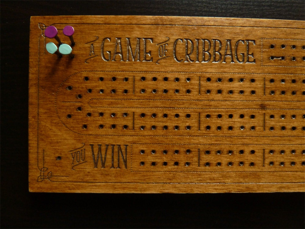 Wooden Cribbage Board - stained