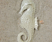 Seahorse decor..ornament...ivory with paisley design porcelain ceramic