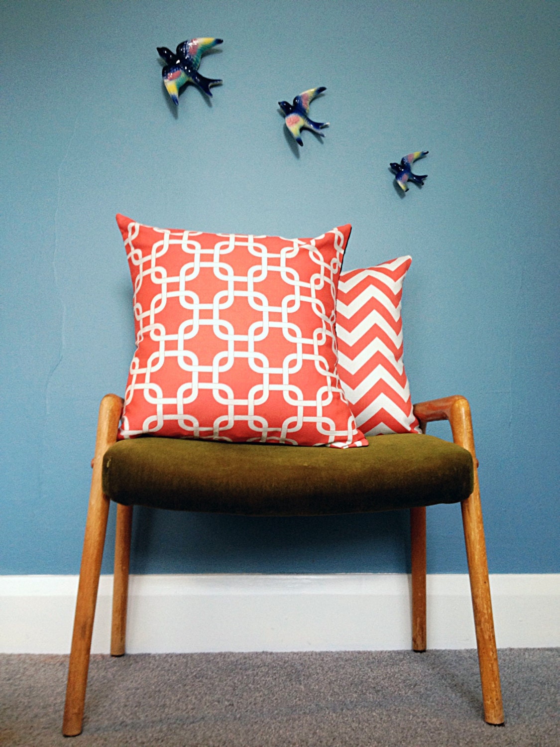 Coral Chain Link Cushion Cover
