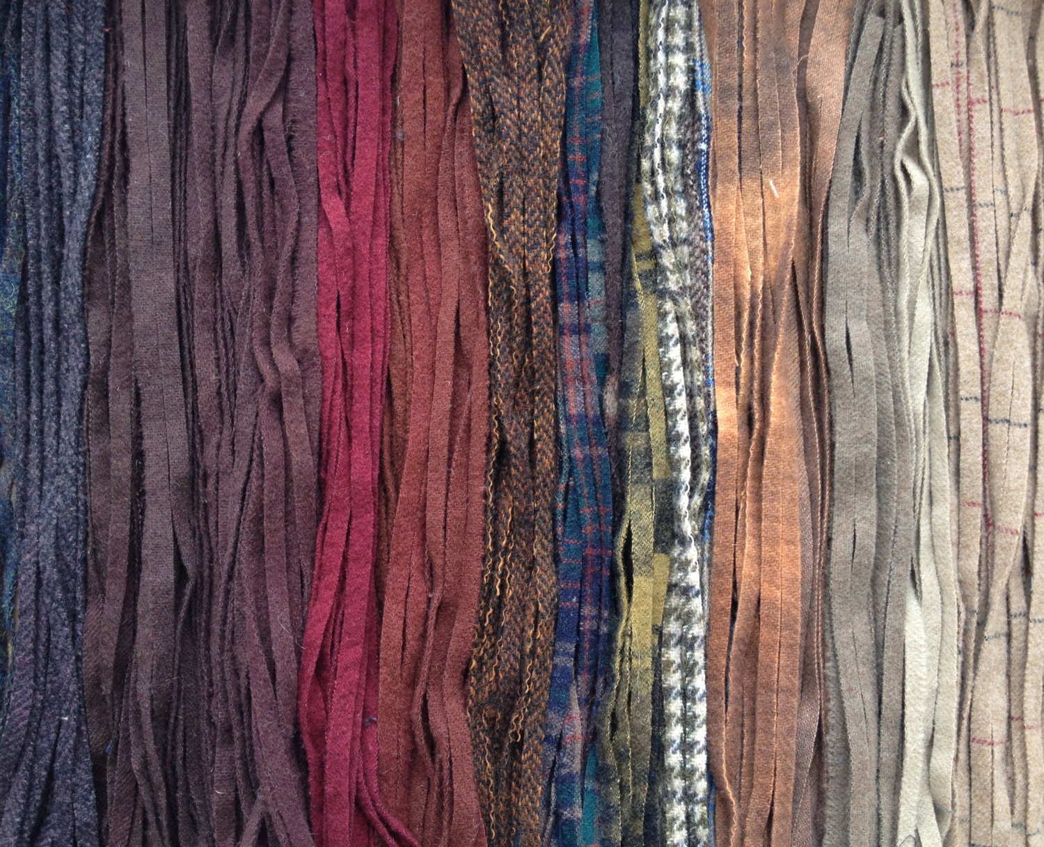 1/4 Yard  Brown Hand  Dyed Wool Strip Collection for Primitive Rug Hooking