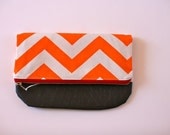 Faux Leather Trimmed Clutch