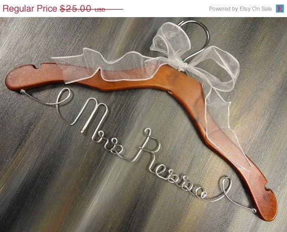 20% OFF SALE Personalized Wire Hanger Last Name Hangers Bride Hangers Bridal Accessories Wedding Dress Hangers Wedding Coat Hangers