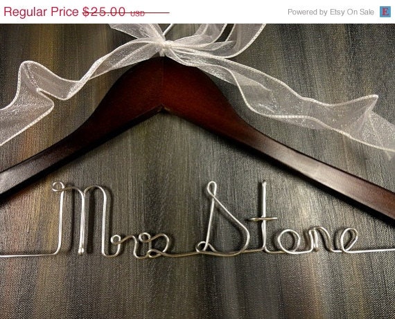 20% OFF SALE Last Name Hangers Custom Name Hangers Bridal Hangers Bridal Accessories Personalized Wedding Dress Hangers