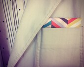 Herringbone Pocket Square - multi color cotton handkerchief