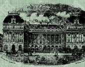 Digital Download Bath England Pump Room Hotel Somerset Made Famous by Jane Austen, British Advert Antique Illustration, Vintage drawing, UK