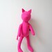 Cat doll Neon pink soft fleece heirloom baby girl kids toddler Eco Friendly bubynoa Best Friend