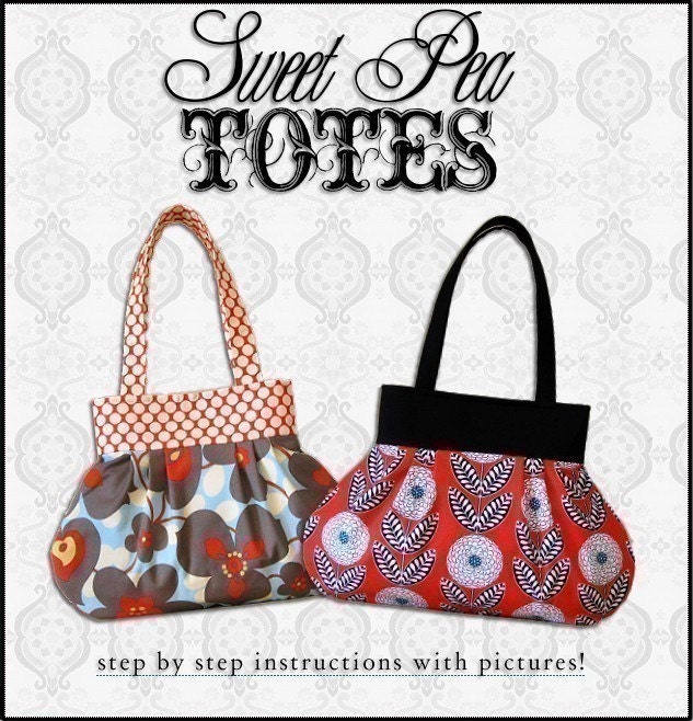 Pleated Handbag ebook PDF Sewing Pattern / Sweet Pea Totes
