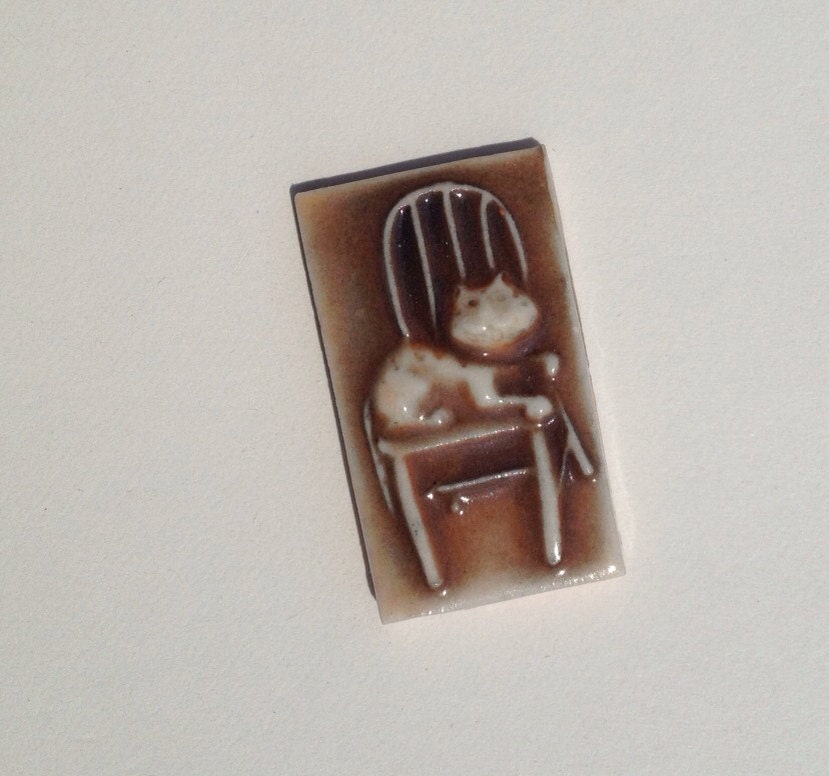 Porcelain Mosaic Tile Happy Cat on Chair