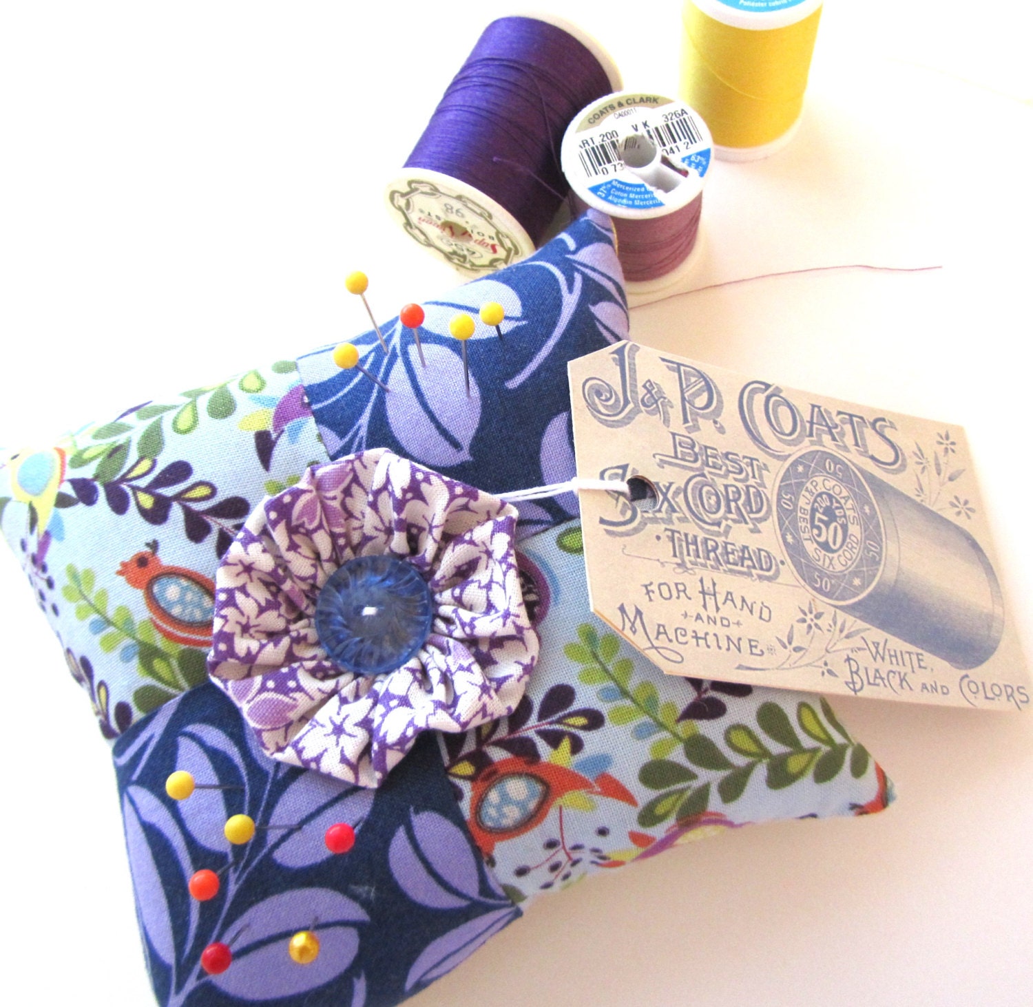 Bright Patchwork Pincushion Mothers Day Pincushion