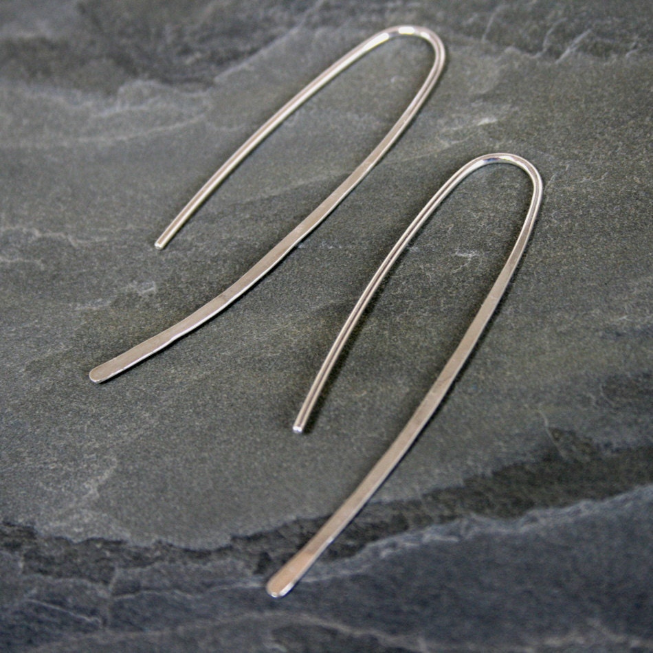 Curve Sterling Silver Earrings, Modern Simplicity, Solid Sterling Silver, Clean Line Earrings