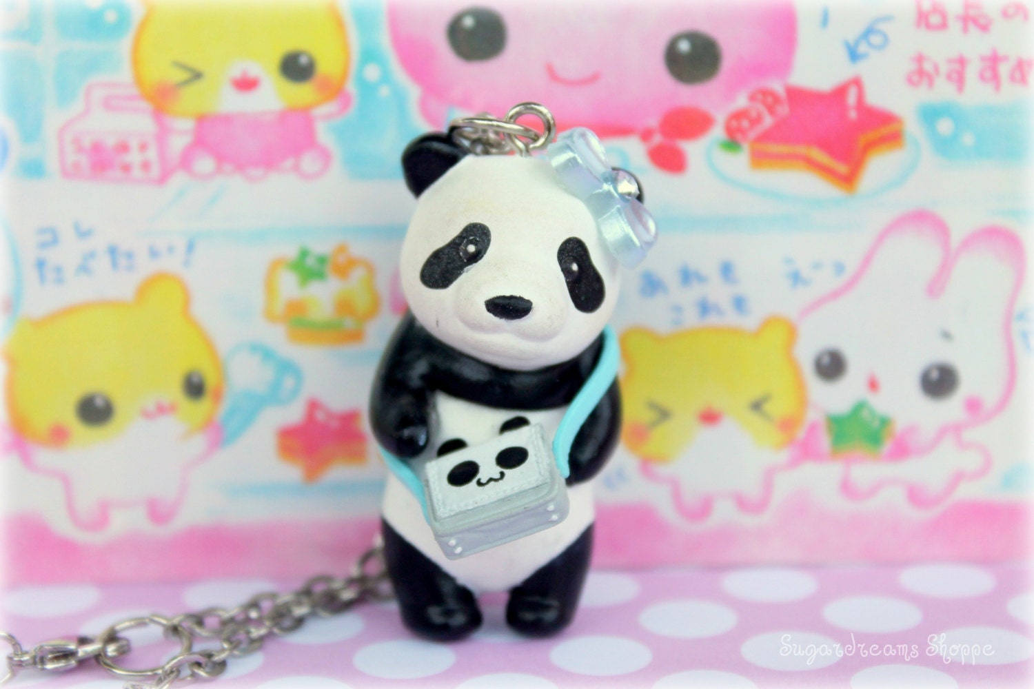 Miss Panda goes shopping necklace