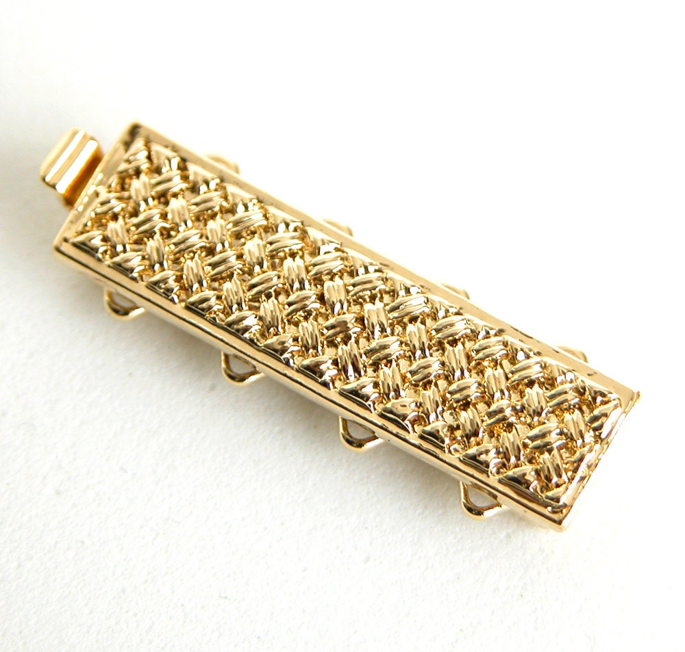 Elegant Elements 24k Gold Plated 4 Strand Clasp CLSP38GP
