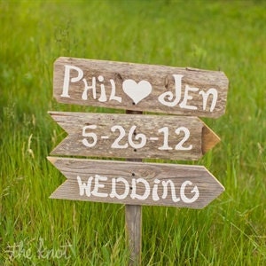 Rustic Wedding Signs 3 On 1 Stake. Country Wedding. Outdoor wedding Decorations. Photo Hand Painted Wedding Signs. YOUR WORDING