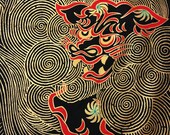 Alexander Henry Golden Shishi black Japanese cotton fabric half yard