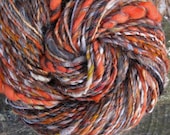 Smolder - handspun bulky wool art yarn with puffy coils
