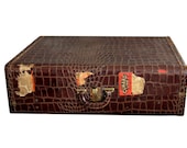 Vintage Faux Crocodile Trunk or Suitcase