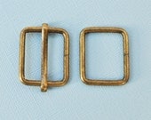 FREE SHIPPING--10 sets, 1 inch Anti Brass Rectangle Strap Sliders and 1 inch Anti Brass Rectangle Rings