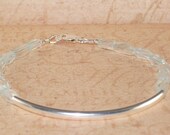Aquamarine Bracelet, Gemstone, Petite, Sterling, Silver, Tube Bracelet, Handmade Jewelry, DDurda