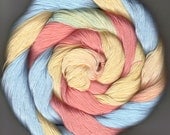 Hand Dyed  Crochet Thread Cotton Size 10 blue ivory peach Chenoa