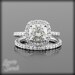 Moissanite and Diamond Engagement Ring with Matching Diamond Wedding Band - Diamond Alternative - LS1872