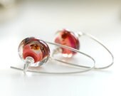 Boro Glass Earrings, Pink Earrings, Sterling Silver, Elegant Earrings, Dangle Earrings, Garden Wedding - Stargazer
