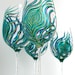 Peacock Feather Wine Glasses - Set of 4 Hand Painted Peacock Glasses - Peacock Themed Wedding