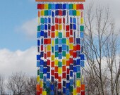 Hippie Love, Glass Chimes, Kaleidoscope, Colored Glass, Wind Chimes, SunCatcher, OOAK,