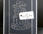 Greeting Card Wedding Navy and Silver