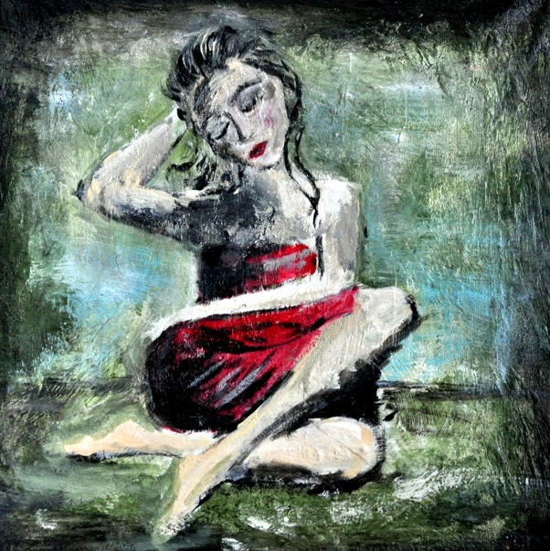 Red Dress Fine Art print 8 x 8 by Jennifer DesJardins