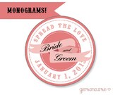 Personalized Gift Bag / Jam and Jelly Labels / Cupcake Toppers / Monograms Design 2 - DIGITAL FILE