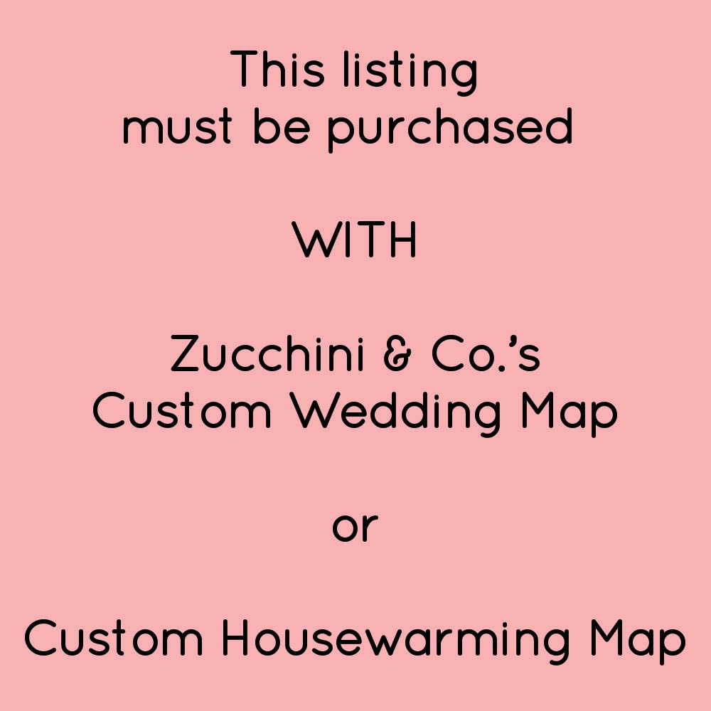 Custom Wedding Map 3 ADDITIONAL LOCATIONS