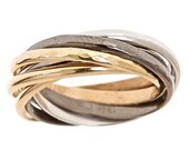 Custom 7 Band Men's Wedding Nest Ring Solid 14k Yellow & White Gold