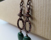Green Beaded Niobium Earrings - Oregon Moss