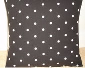 16x16 Pillow Cover Black White Polka Dots 16" Cushion Sham Polkadot Designer Case Slip Pillowcase 16"x16" NEW Jet