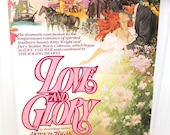 Vintage Book Advertising Poster - Love And Glory by Patricia  Hagan - Historical Romance Novel